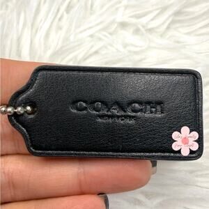 2” COACH Black Fob Bag Charm Hang tag Hangtag